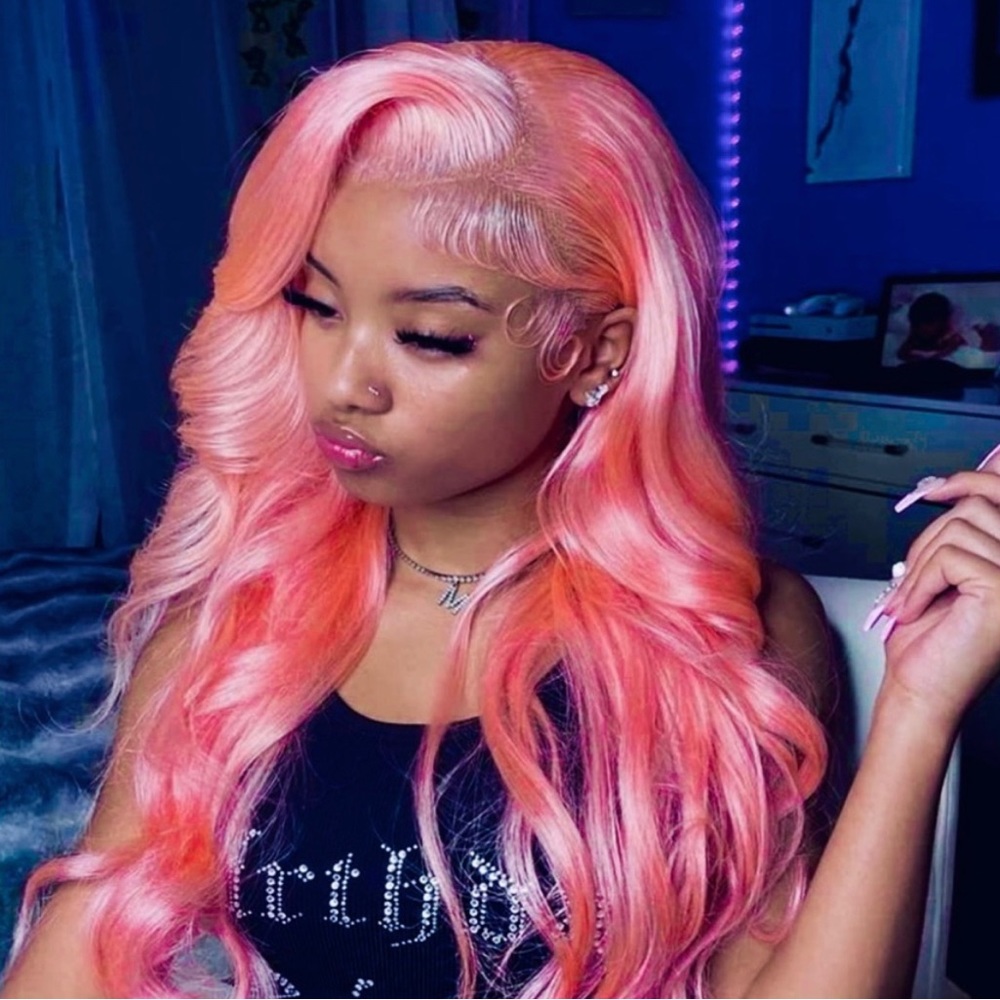 Pink 13x4 Bodywave Lace Frontal - Picture 1 of 4